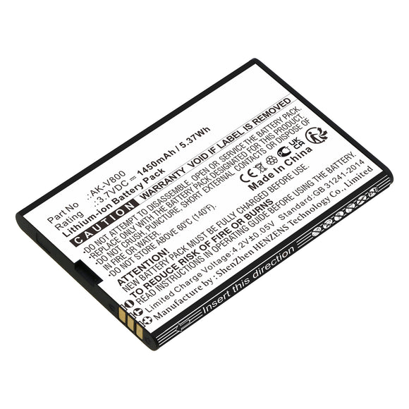 Batteries N Accessories BNA-WB-L18040 Communication Battery - Li-ion, 3.7V, 1450mAh, Ultra High Capacity - Replacement for Emporia AK-V800 Battery