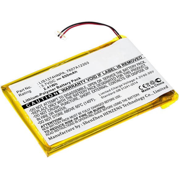 Batteries N Accessories BNA-WB-P8884 Player Battery - Li-Pol, 3.7V, 650mAh, Ultra High Capacity - Replacement for Sony LIS1374HNPA Battery