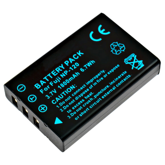 Batteries N Accessories BNA-WB-NP120 Digital Camera Battery - li-ion, 3.7V, 1800 mAh, Ultra High Capacity Battery - Replacement for Fuji NP-120 Battery