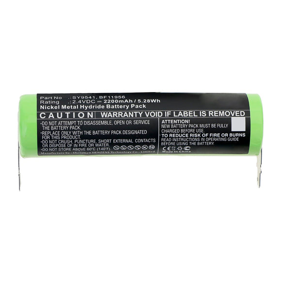Batteries N Accessories BNA-WB-H12456 Kitchenware Battery - Ni-MH, 2.4V, 2200mAh, Ultra High Capacity - Replacement for Kenwood BF11956 Battery