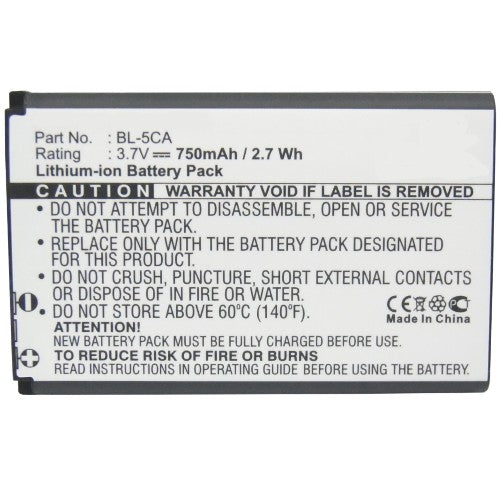 Batteries N Accessories BNA-WB-L3918 Cell Phone Battery - Li-ion, 3.7, 750mAh, Ultra High Capacity Battery - Replacement for REFLECTA BK-BL-5C Battery