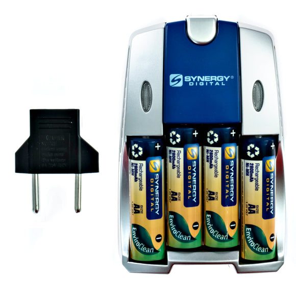 Batteries N Accessories BNA-WB-SB257 AA and AAA NiMH Quick Battery Charger, Includes:  4-pk 2800mAh Rechargeable AA Ni-MH Batteries and EU adapter