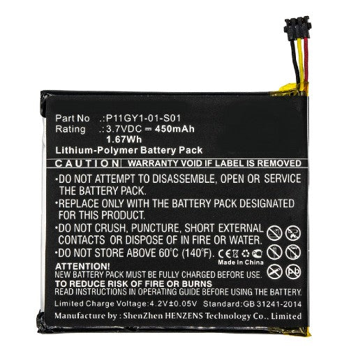 Batteries N Accessories BNA-WB-P8556 Smart Home Battery - Li-Pol, 3.7V, 450mAh, Ultra High Capacity Battery - Replacement for Nest 3701-0001-01, P11GY1-01-S01 Battery