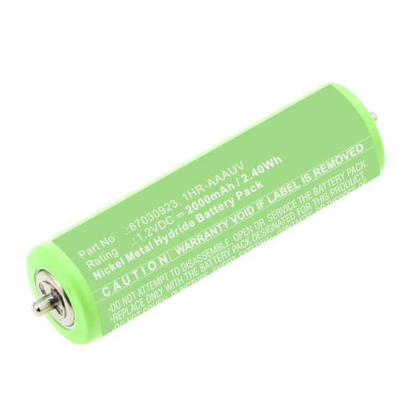 Batteries N Accessories BNA-WB-H17522 Shaver Battery - Ni-MH, 1.2V, 2000mAh, Ultra High Capacity - Replacement for Braun 1HR-AAUV Battery