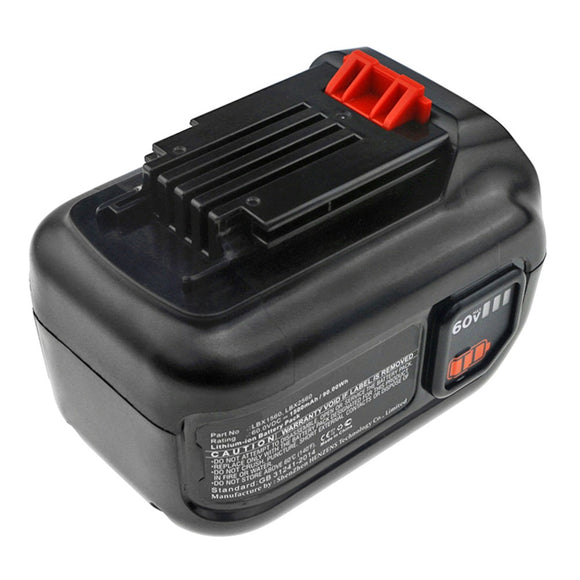 Batteries N Accessories BNA-WB-L10760 Lawn Mower Battery - Li-ion, 60V, 1500mAh, Ultra High Capacity - Replacement for Black & Decker LBX1560 Battery