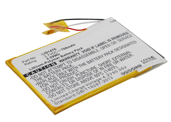 Batteries N Accessories BNA-WB-P7198 E Book E Reader Battery - Li-Pol, 3.7V, 700 mAh, Ultra High Capacity Battery - Replacement for Sony 1-853-104-11 Battery