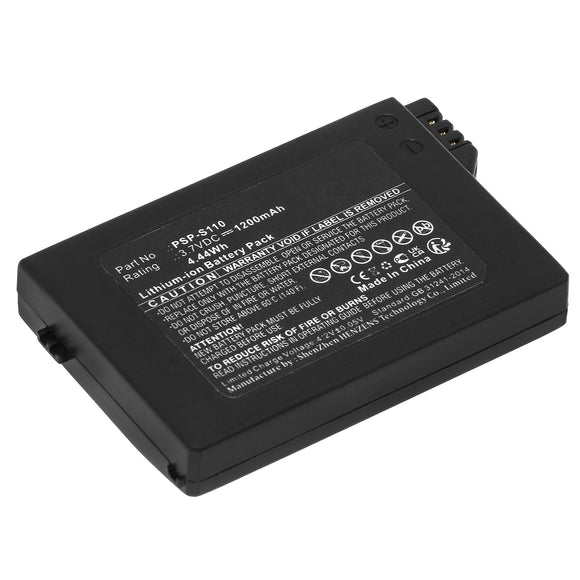 Batteries N Accessories BNA-WB-L7249 Game Console Battery - Li-Ion, 3.7V, 1200 mAh, Ultra High Capacity Battery - Replacement for Sony PSP-S110 Battery