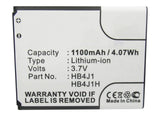 Batteries N Accessories BNA-WB-BLI-1230-1 Cell Phone Battery - Li-Ion, 3.7V, 1050 mAh, Ultra High Capacity Battery - Replacement for Huawei HB4JIH Battery