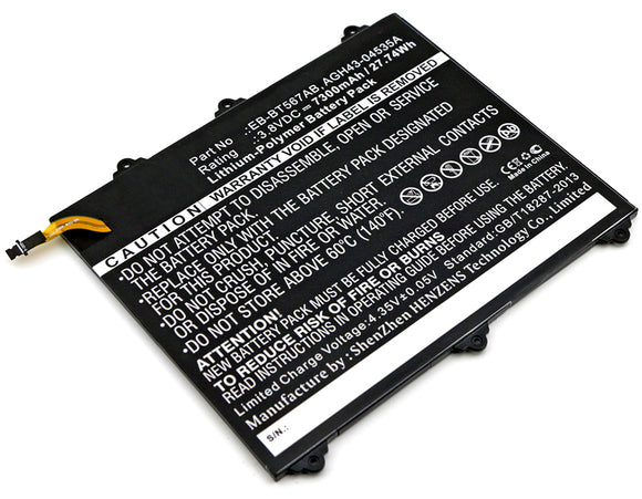 Batteries N Accessories BNA-WB-P5199 Tablets Battery - Li-Pol, 3.8V, 7300 mAh, Ultra High Capacity Battery - Replacement for Samsung EB-BT567ABA Battery