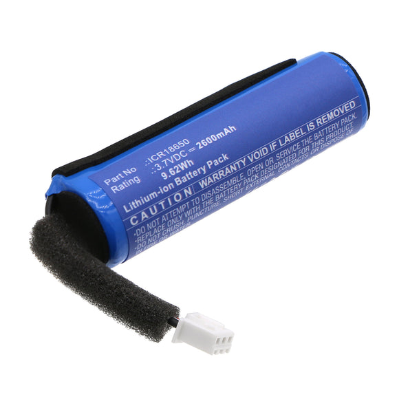 Batteries N Accessories BNA-WB-L19270 Speaker Battery - Li-ion, 3.7V, 2600mAh, Ultra High Capacity - Replacement for Groove onn ICR18650 Battery