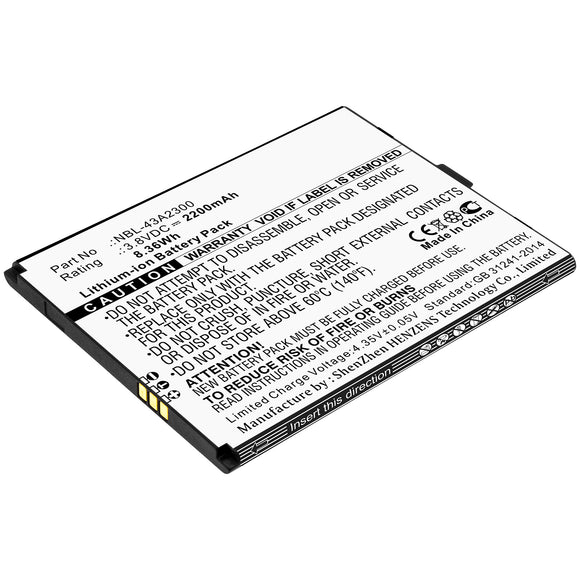 Batteries N Accessories BNA-WB-L13258 Cell Phone Battery - Li-ion, 3.8V, 2200mAh, Ultra High Capacity - Replacement for TP-Link NBL-43A2300 Battery