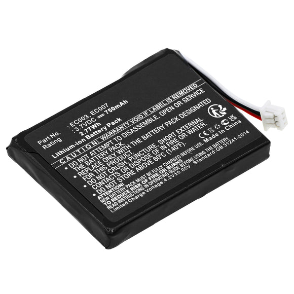 Batteries N Accessories BNA-WB-L6125 Player Battery - Li-Ion, 3.7V, 750 mAh, Ultra High Capacity Battery - Replacement for Apple EC003 Battery