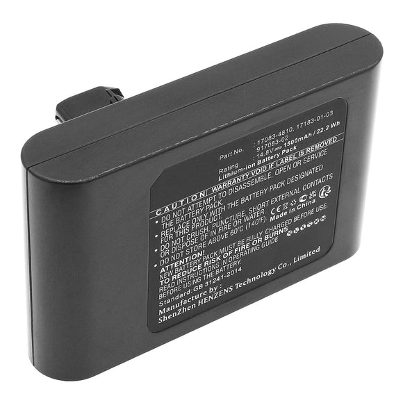 Batteries N Accessories BNA-WB-L6752 Vacuum Cleaners Battery - Li-ion, 14.8, 1500mAh, Ultra High Capacity Battery - Replacement for Dyson 17083-01-03, 917083-02 Battery