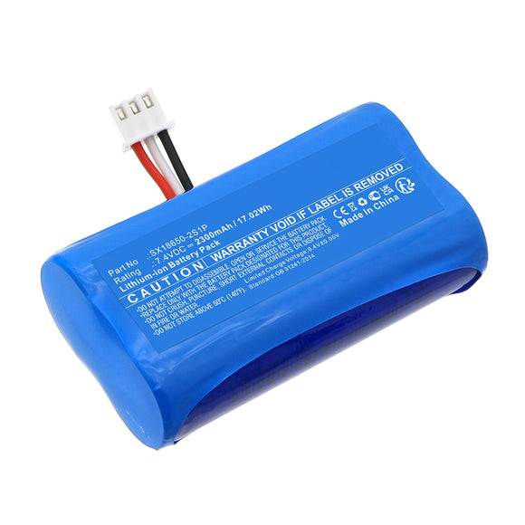 Batteries N Accessories BNA-WB-L14169 Credit Card Reader Battery - Li-ion, 7.4V, 2300mAh, Ultra High Capacity - Replacement for VeriFone SX18650-2S1P Battery