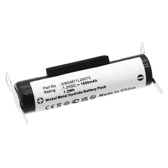 Batteries N Accessories BNA-WB-H20324 Toothbrush Battery - Ni-MH, 1.2V, 1000mAh, Ultra High Capacity - Replacement for Panasonic EWDM71L2507C Battery