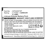 Batteries N Accessories BNA-WB-P19348 Cell Phone Battery - Li-Pol, 3.7V, 2200mAh, Ultra High Capacity - Replacement for Brondi ICP445573P Battery