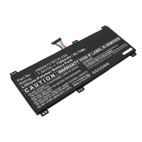 Batteries N Accessories BNA-WB-P19898 Laptop Battery - Li-Pol, 7.64V, 7300mAh, Ultra High Capacity - Replacement for Honor HB6081V1ECW-22A Battery