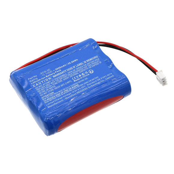 Batteries N Accessories BNA-WB-L19735 Medical Battery - Li-ion, 11.1V, 2600mAh, Ultra High Capacity - Replacement for Aricon ECG-3C Battery