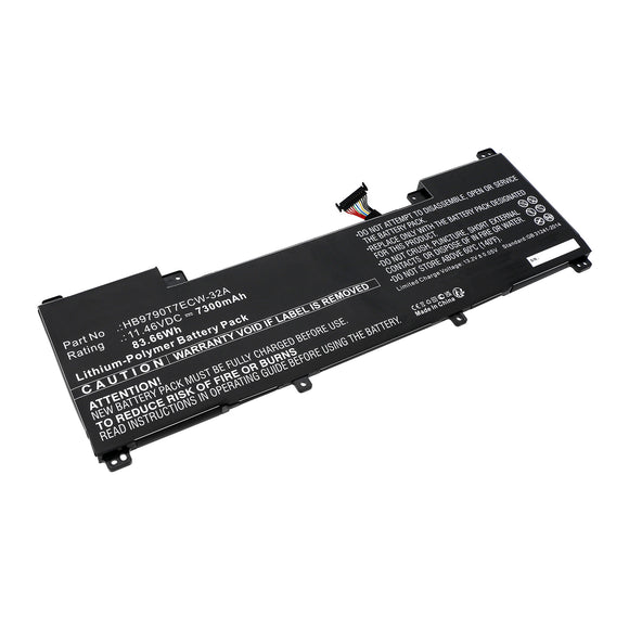 Batteries N Accessories BNA-WB-P19899 Laptop Battery - Li-Pol, 11.46V, 7300mAh, Ultra High Capacity - Replacement for Huawei HB9790T7ECW-32A Battery