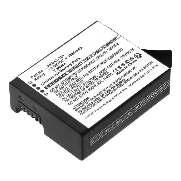 Batteries N Accessories BNA-WB-L20103 Digital Camera Battery - Li-ion, 3.89V, 1950mAh, Ultra High Capacity - Replacement for GoPro AEBAT-201 Battery