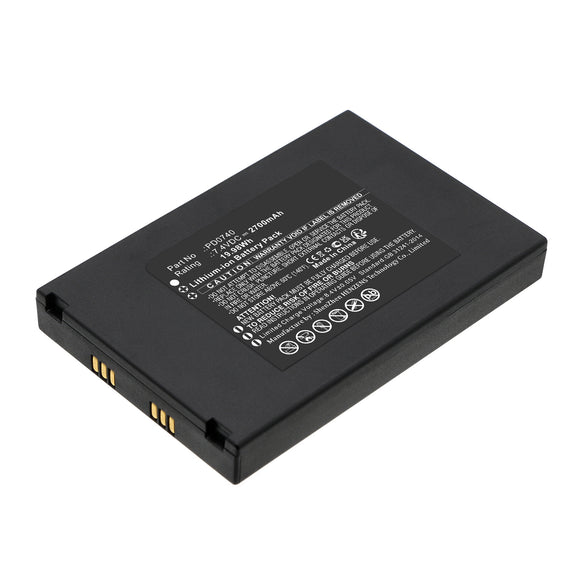 Batteries N Accessories BNA-WB-L19358 Credit Card Reader Battery - Li-ion, 7.4V, 2700mAh, Ultra High Capacity - Replacement for Centerm PD0740 Battery