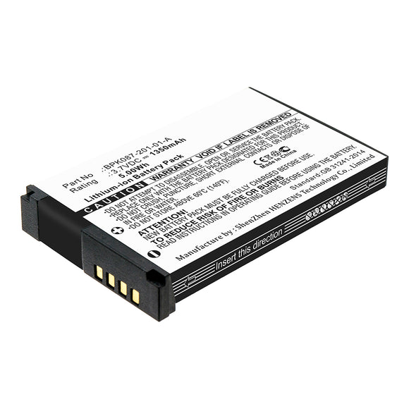 Batteries N Accessories BNA-WB-L14941 Credit Card Reader Battery - Li-ion, 3.7V, 1350mAh, Ultra High Capacity - Replacement for Zebra BPK087-201 Battery