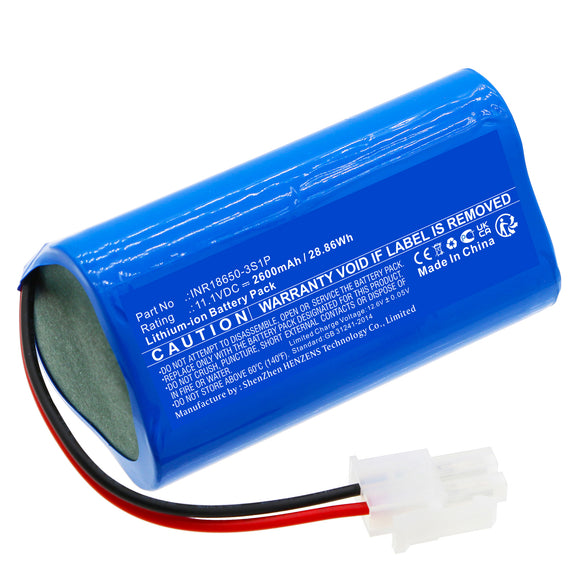 Batteries N Accessories BNA-WB-L19324 Vacuum Cleaner Battery - Li-ion, 11.1V, 2600mAh, Ultra High Capacity - Replacement for TOTAL INR18650-3S1P Battery