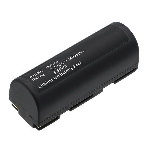 Batteries N Accessories BNA-WB-L19675 Digital Camera Battery - Li-ion, 3.7V, 2400mAh, Ultra High Capacity - Replacement for Fujifilm NP-80 Battery