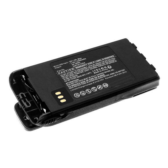 Batteries N Accessories BNA-WB-L19834 2-Way Radio Battery - Li-ion, 7.4V, 3350mAh, Ultra High Capacity - Replacement for Motorola HNN9815 Battery - Built-In USB-C Direct Charge