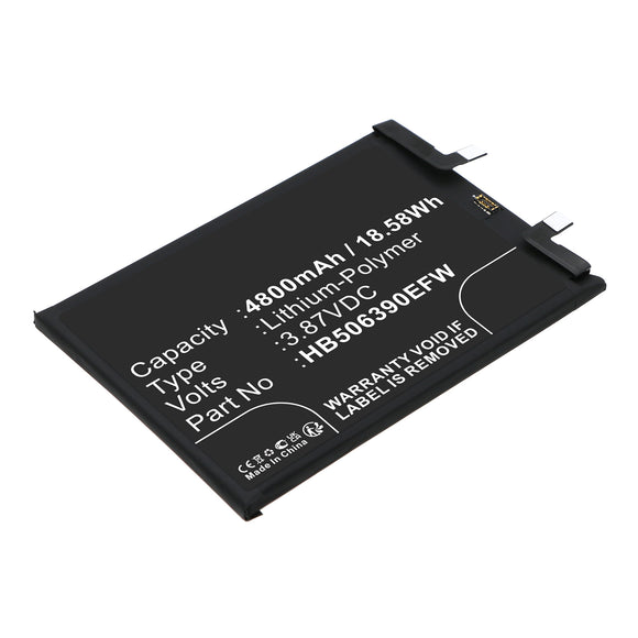 Batteries N Accessories BNA-WB-P19099 Cell Phone Battery - Li-Pol, 3.87V, 4800mAh, Ultra High Capacity - Replacement for Honor HB506390EFW Battery