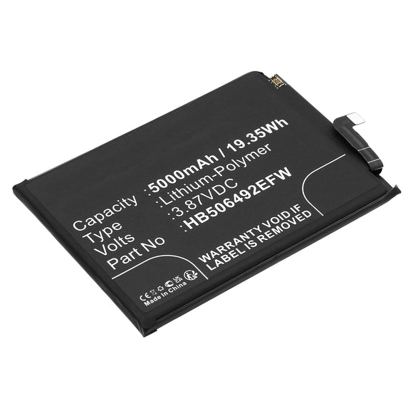 Batteries N Accessories BNA-WB-P19514 Cell Phone Battery - Li-Pol, 3.87V, 5000mAh, Ultra High Capacity - Replacement for Honor HB506492EFW Battery