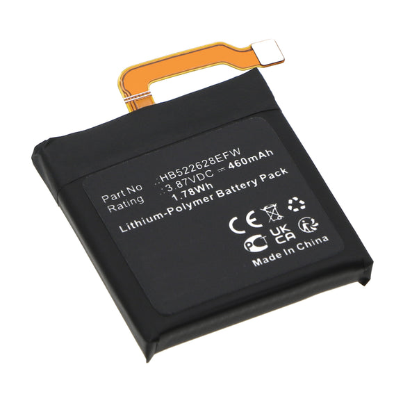 Batteries N Accessories BNA-WB-P20301 Smartwatch Battery - Li-Pol, 3.87V, 460mAh, Ultra High Capacity - Replacement for Honor HB522628EFW Battery