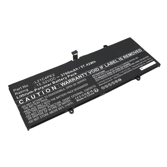 Batteries N Accessories BNA-WB-P19720 Laptop Battery - Li-Pol, 15.52V, 3700mAh, Ultra High Capacity - Replacement for Lenovo L21C4PE2 Battery