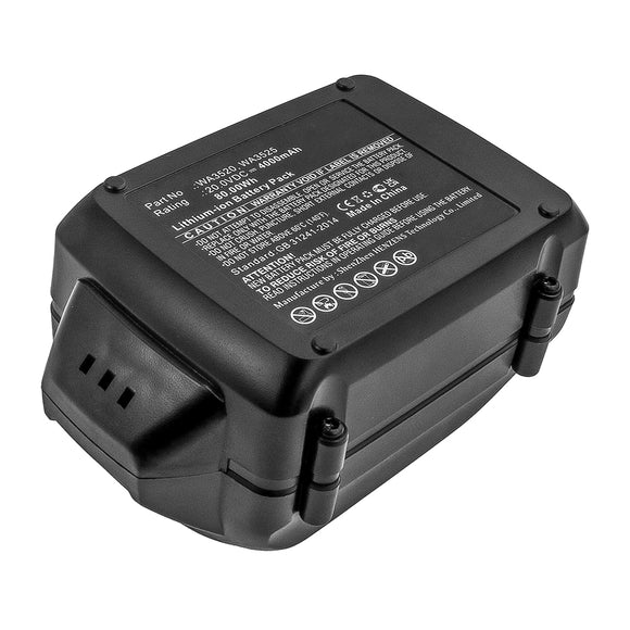 Batteries N Accessories BNA-WB-L14284 Power Tool Battery - Li-ion, 20V, 4000mAh, Ultra High Capacity - Replacement for Worx WA3520 Battery