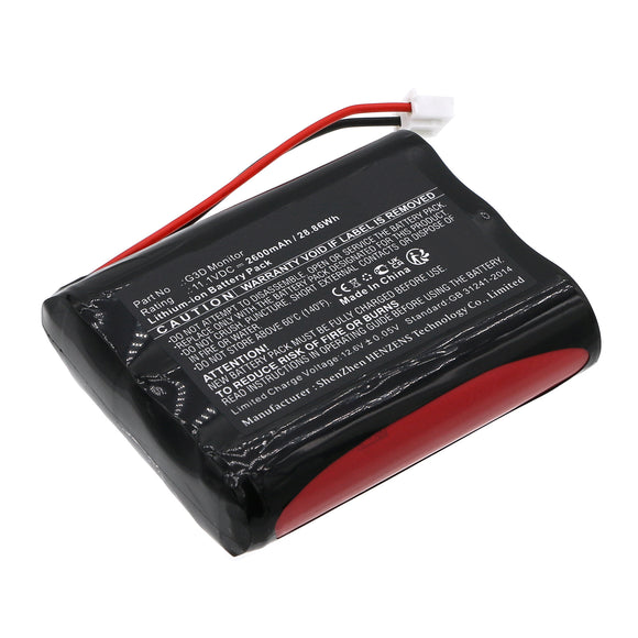 Batteries N Accessories BNA-WB-L19761 Medical Battery - Li-ion, 11.1V, 2600mAh, Ultra High Capacity - Replacement for Meditech G3D Monitor Battery