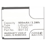 Batteries N Accessories BNA-WB-L3654 Cell Phone Battery - Li-Ion, 3.7V, 900 mAh, Ultra High Capacity Battery - Replacement for Sony Ericsson BST-33 Battery