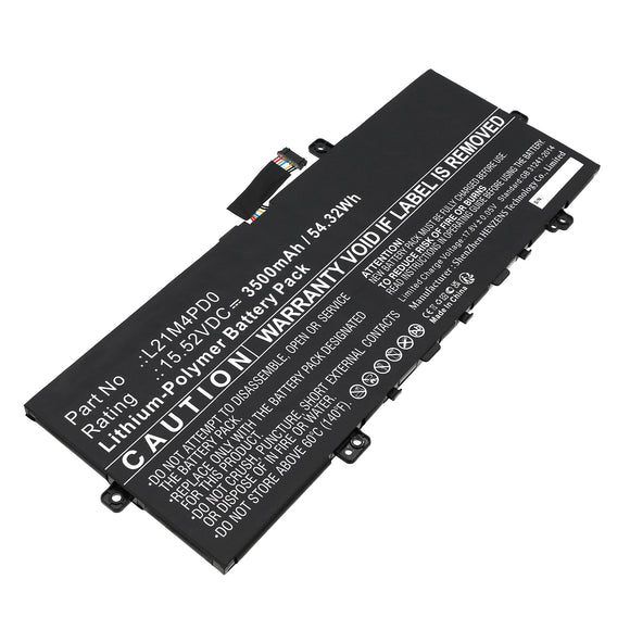 Batteries N Accessories BNA-WB-P19701 Laptop Battery - Li-Pol, 15.52V, 3500mAh, Ultra High Capacity - Replacement for Lenovo L21B4PD0 Battery