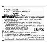 Batteries N Accessories BNA-WB-L14637 Cell Phone Battery - Li-ion, 3.85V, 2400mAh, Ultra High Capacity - Replacement for Nokia HE365 Battery