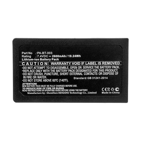 Batteries N Accessories BNA-WB-L15332 Printer Battery - Li-ion, 7.4V, 2600mAh, Ultra High Capacity - Replacement for Brother PA-BT-003 Battery