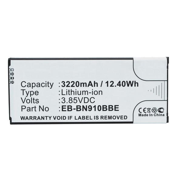 Batteries N Accessories BNA-WB-L3570 Cell Phone Battery - Li-Ion, 3.85V, 3220 mAh, Ultra High Capacity Battery - Replacement for Samsung EB-BN910BBE Battery