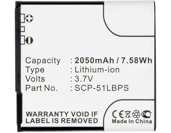 Batteries N Accessories BNA-WB-L3829 Cell Phone Battery - Li-ion, 3.7, 2050mAh, Ultra High Capacity Battery - Replacement for Kyocera SCP-51LBPS Battery