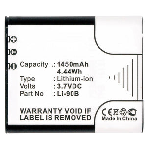 Batteries N Accessories BNA-WB-LI90B Digital Camera Battery - Li-Ion, 3.7V, 1450 mAh, Ultra High Capacity Battery - Replacement for Olympus LI-90B Battery