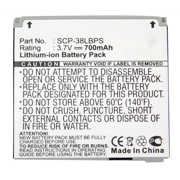 Batteries N Accessories BNA-WB-L16944 Cell Phone Battery - Li-ion, 3.7V, 700mAh, Ultra High Capacity - Replacement for Sanyo SCP-38LBPS Battery