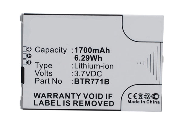 Batteries N Accessories BNA-WB-L3773 Cell Phone Battery - Li-ion, 3.7, 1700mAh, Ultra High Capacity Battery - Replacement for Casio BTR771B Battery