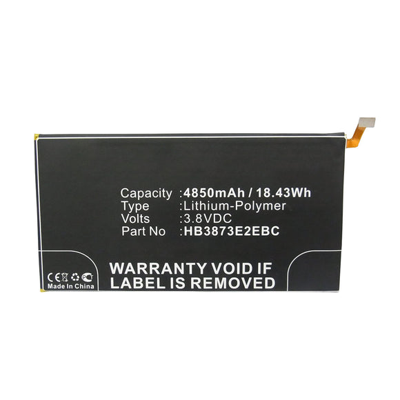 Batteries N Accessories BNA-WB-P16293 Tablet Battery - Li-Pol, 3.8V, 4850mAh, Ultra High Capacity - Replacement for Huawei HB3873E2EBC Battery