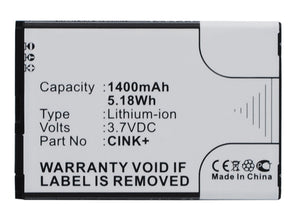 Batteries N Accessories BNA-WB-L3704 Cell Phone Battery - Li-Ion, 3.7V, 1400 mAh, Ultra High Capacity Battery - Replacement for Wiko CINK+ Battery