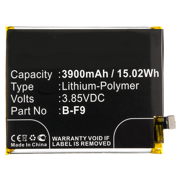 Batteries N Accessories BNA-WB-P9923 Cell Phone Battery - Li-Pol, 3.85V, 3900mAh, Ultra High Capacity - Replacement for BBK B-F9 Battery