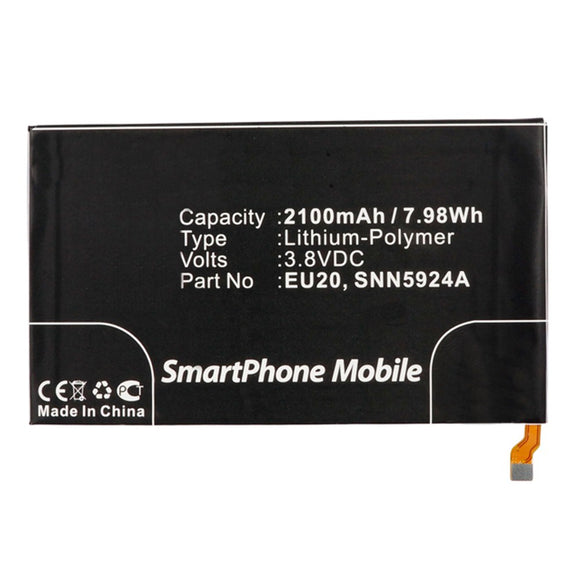 Batteries N Accessories BNA-WB-P3894 Cell Phone Battery - Li-Pol, 3.8, 2100mAh, Ultra High Capacity Battery - Replacement for Motorola EU20, SNN5924A Battery