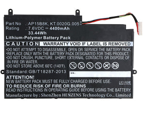 Batteries N Accessories BNA-WB-P4504 Laptop Battery - Li-Pol, 7.6V, 4400 mAh, Ultra High Capacity Battery - Replacement for Acer AP15B8K Battery