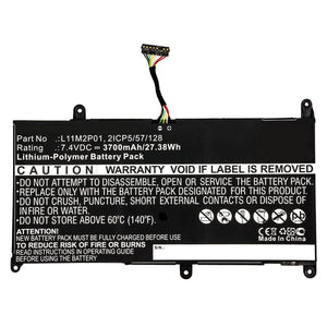 Batteries N Accessories BNA-WB-P9664 Laptop Battery - Li-Pol, 7.4V, 3700mAh, Ultra High Capacity - Replacement for Lenovo L11M2P01 Battery